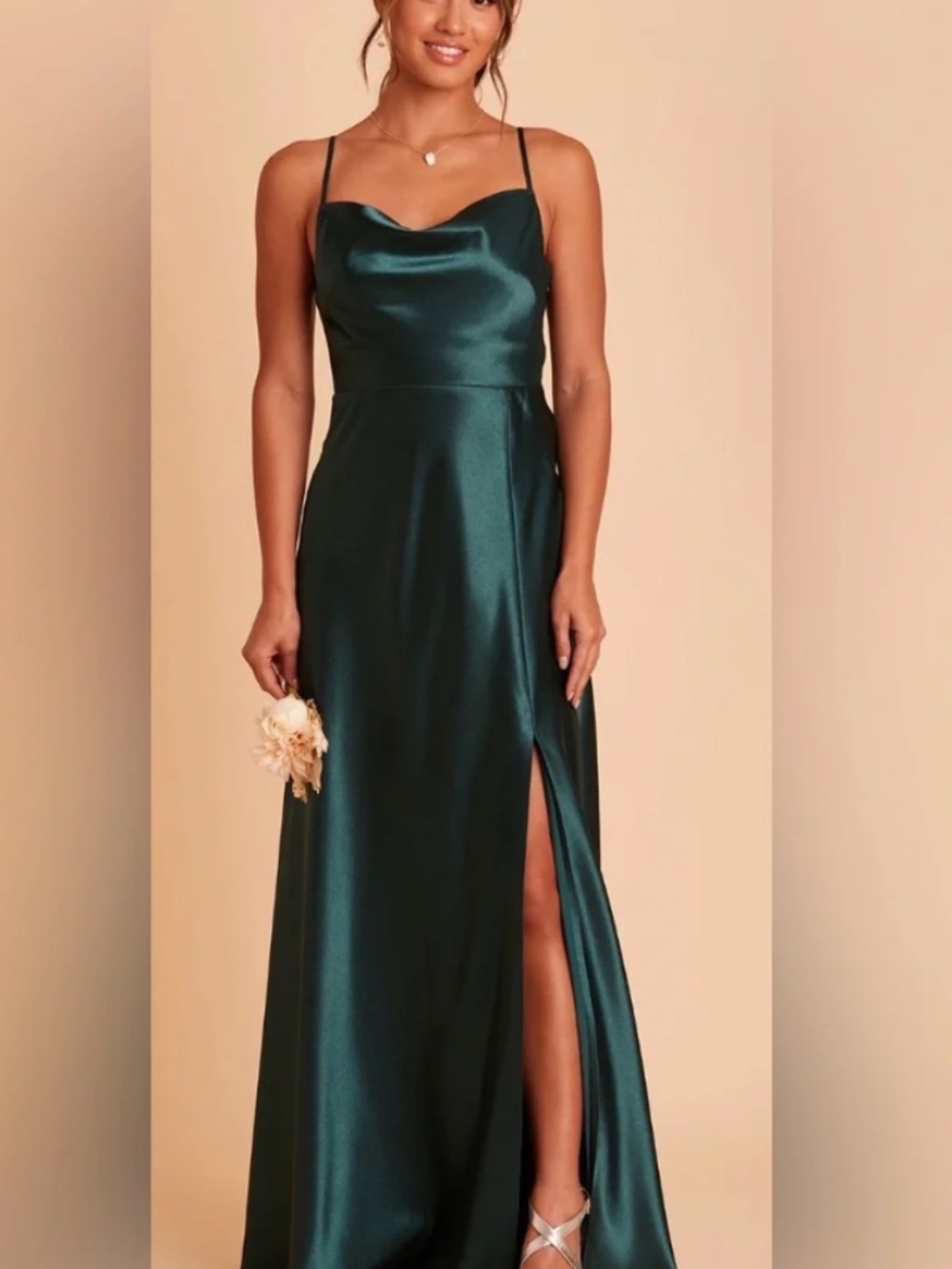 Birdy Grey Lisa Satin Dress - Emerald Green